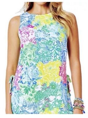 Lilly Pulitzer Donna tunic shirt blouse Bright Floral Sleeveless top women’s SM
